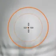 The Zculpt brush cursor over the mesh: the orange ring shown when smoothing with Dyntopo on.