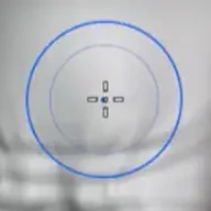 The Zculpt brush cursor over the mesh: the blue ring shown while smoothing.